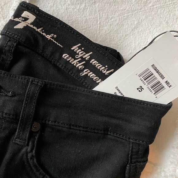 7 For All Mankind Women’s Black Skinny Jean Size25 - Picture 4 of 4